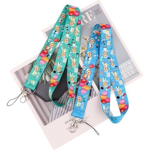 24pcs/lot MD1095 Medical Doctor Nurse Sloth Pattern Lanyard Keychain Lanyards for key Mobile Phone Rope Neck Strap Accessories