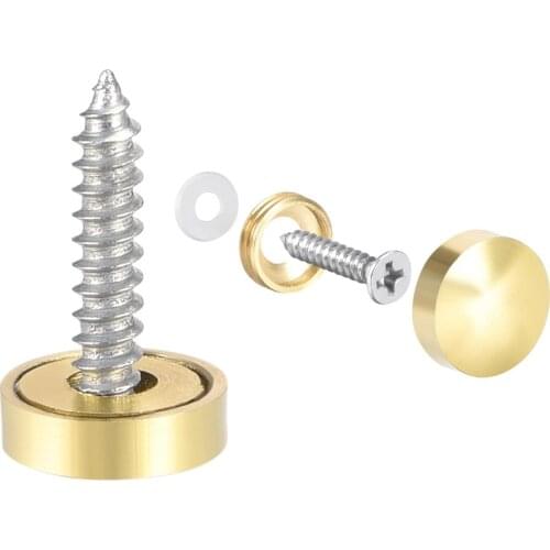 4/8pcs Mirror Screws Decorative Cap Cover Nails Polished Gold Silver Black 16/19/22/25/30