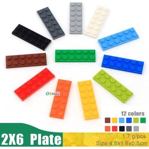 500g 290pcs/bag Educational Kids Toy Plastic Building Blocks Accessories 2X6 Plate DIY Kit Compatible With L*goes Blocks In Bulk
