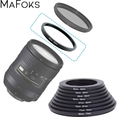 8psc 82-49mm Lens Step Up Down Ring Filter Adapter Set 82 77 72 67 62 58 55 52 49 mm