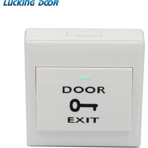 86*86mm DC 12V Push Exit Release Button Switch with Button Box for Door Access Control System Plastic Panel Button