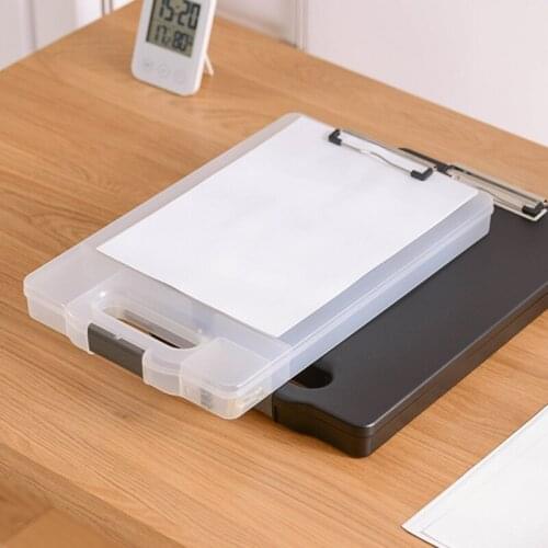 A4 Classic Multifunctional File Folder Organizer Case Plastic Clipboard Storage Box Pen Holder School Office Supplies Stationery