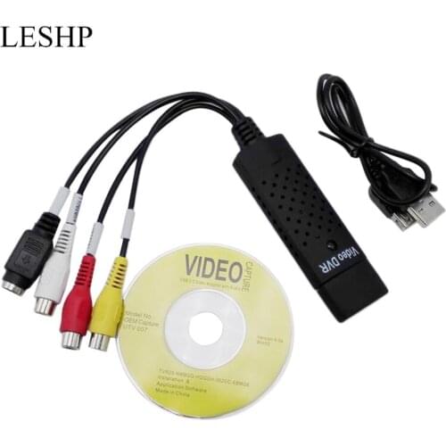 New Arrival USB 2.0 Video Capture Card Converter 4 Channel Video TV DVD VHS Audio Capture Adapter Card TV Video DVR