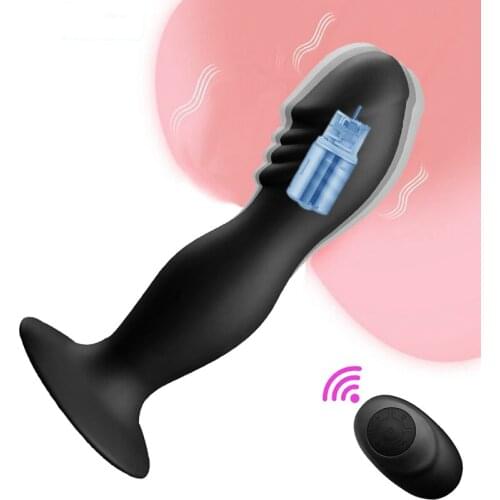 Vibrating Prostate Massager Men Anal Plug Waterproof with Powerful Motors 10 Stimulation Patterns Butt Anus Silicone Sex Toys