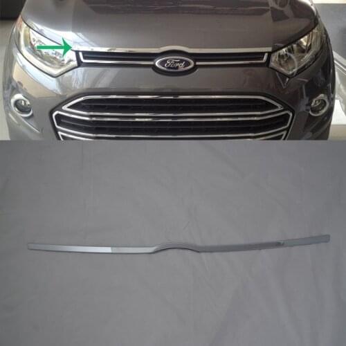 Car Accessories Exterior Decoration ABS Chrome Front Head Engine Lid Cover Molding Trim For Ford Ecosport 2013 Car-styling