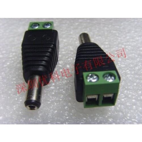 Free welding DC Interface 5.5 * 2.1 male plug adapter screw lock knob wiring DIY
