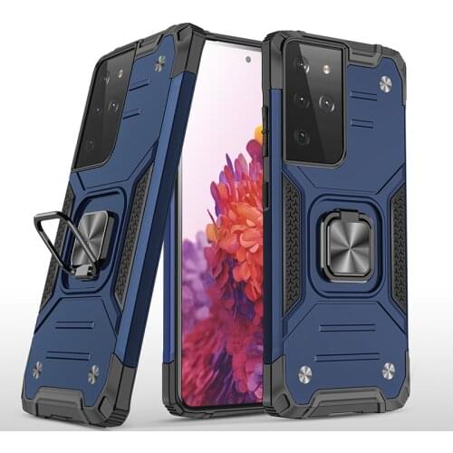 For Samsung S21 FE Case Armor Shockproof Metal Ring Cover For Samsung Galaxy S20 Ultra S8 S9 S10 Plus Note 8 9 10 20 Ultra Case