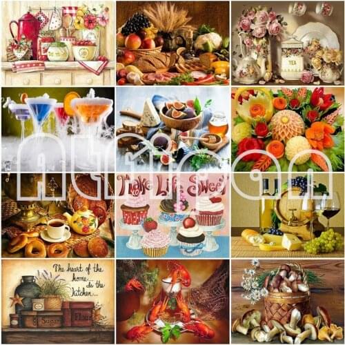 Diamond Embroidery Fruit Decor For Kitchen Picture Rhinestones Diamond Mosaic Cross stitch Full Drill Scenic Wall Art