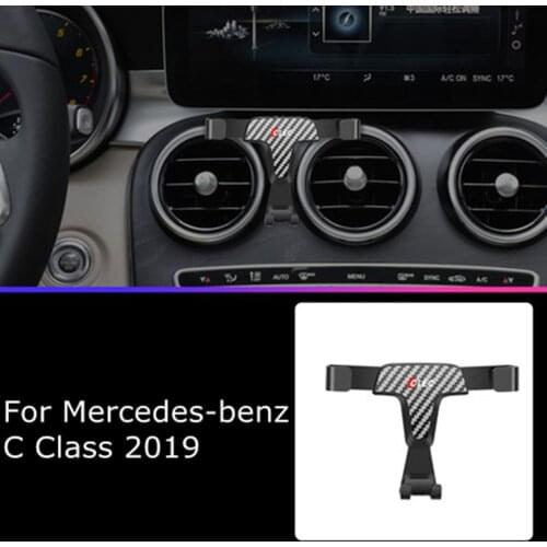 For Mercedes-Benz C-Class W205 S205 C205 A205 2019 Auto Smart Cell Hand Phone Holder Air Vent Cradle Mount Stand Accessories