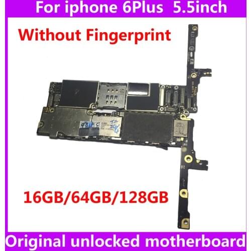 For iphone 6Plus original motherboard NO Fingerprint 16GB 64GB 128GB Factory unlock mainboard for iphone 6 plus IOS logic board