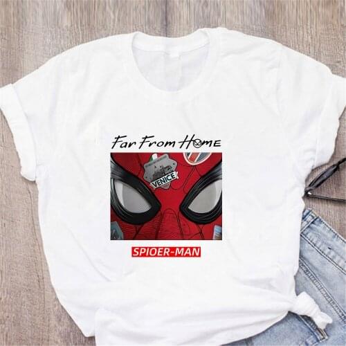 Summer Women Tshirts Fashion Marvel Short Sleeve Spider Man O-Neck Casual Tees Tops 90s Girls Oversized T-shirts