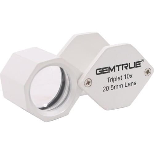 GEMTRUE 20.5mm Lens Optical Pocket Folding Magnifying Glass Eye Jewelry Diamond Triplet Loupe