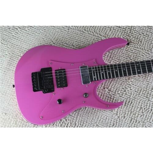 Custom mader rg electric guitar,pink guitar,acrylic pick guard,tremolo bridge,black buttons,HHH pickups