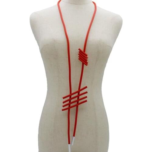 JID Contemporary Street Popular Style Stacked Necklace Rare Things Handmade Black Rubber Long Necklace Moms Gift Free Shipping