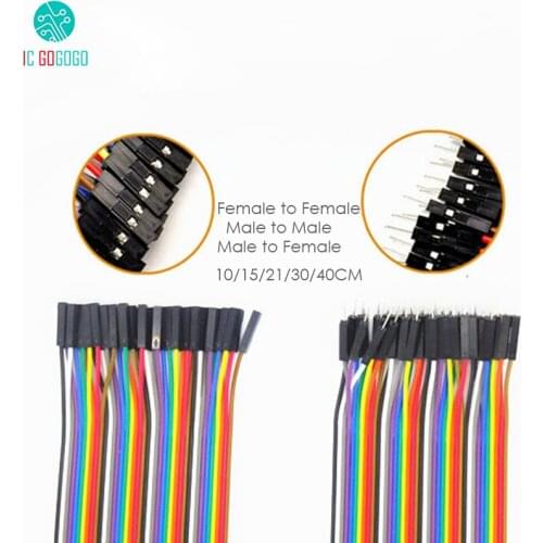 40pcs 40P Colorfu DuPont Cable 40 Rows 10/15/21/30/40CM Dupont Wire Jumper Female to Male to Female to Female 40 pins 40Pin