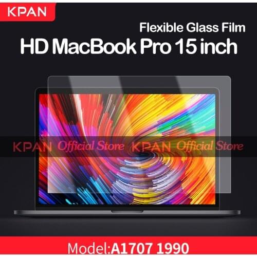 KPAN HD MacBook Pro 15 inch Screen Protector Laptop Flexible Glass Film Model A1707 A1990 with touchpad Film anti-scratch