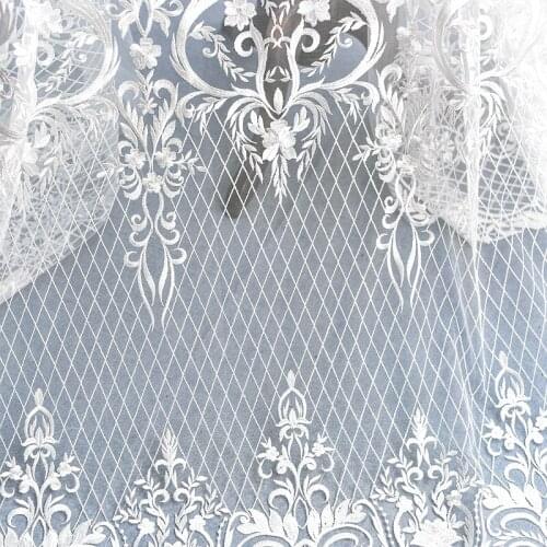 Palace Embroidery Lace Fabric for Wedding Garment Handmade Diy Mesh Fabric