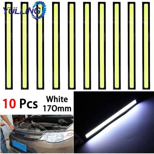 YULLING 10PCS/Set Car LED Light Strip COB Daytime Running Light DC10V-12V Waterproof Fog Light 170mm Parking Fog Bar Lamp Strip
