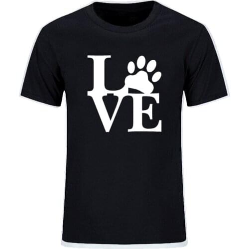 Summer New Jack Russel T Shirt LOVE DOG PAW T-Shirt Short Sleeves Classic Tee Shirt Man Cotton Printed Awesome Big Tshirt