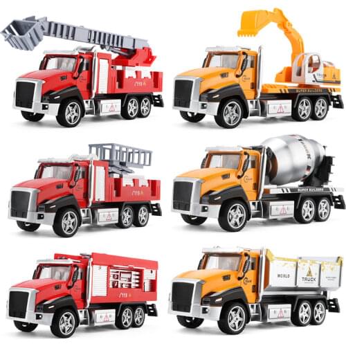 Alloy Diecast With Light and Music 10 Kinds Of Car Model Vehicles Carrier Truck Engineering Car Educational Toys Children Gifts