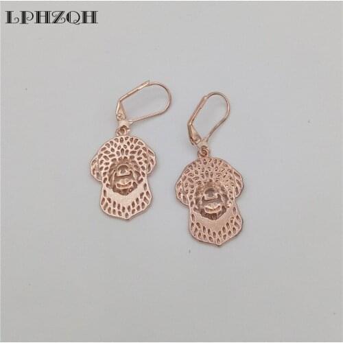 LPHZQH Fashion Hollow Hippie Cute Lagotto Romagnolo Dog Earings For Women Girl Lovers Charm Christmas Birthday Gift Jewelry