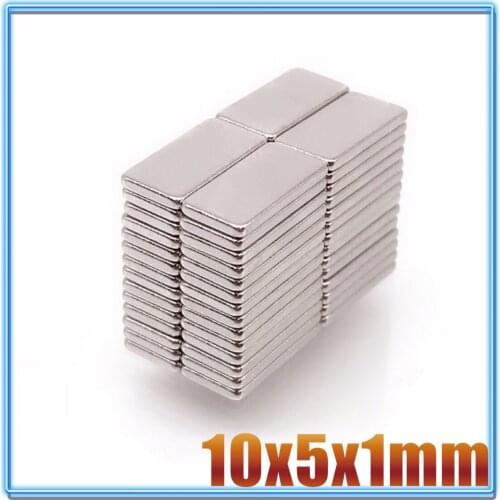 20~1000pcs 10x5x1 Rare Earth Magnet Thickness 1mm Small Rectangular Block Magnets 10x5x1mm Permanent Neodymium Magnetic 10*5*1