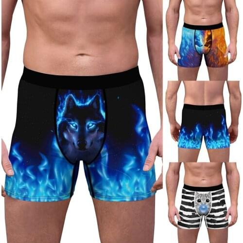 3D Digital Printing Mens Sterile Underwear Soft and Breathable Boxer Briefs