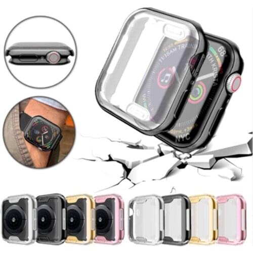 New 360 Degree Slim Watch Cover for Apple Watch 3/2 42MM 38MM Case Soft Clear TPU Screen Protector for iWatch 4 44MM 40MM