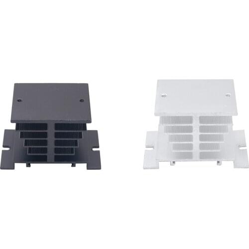 1pc Black Single Phase Solid State Relay SSR Aluminum Heat Sink Dissipation Radiator Newest,,Suitable for 10A-40A relay
