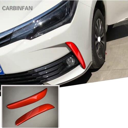 2pcs/set ABS Front Red headlamp Trim Fog Light Lamp Decoration Trim Sticker stylings For Toyota Corolla 2017 2018 C1391