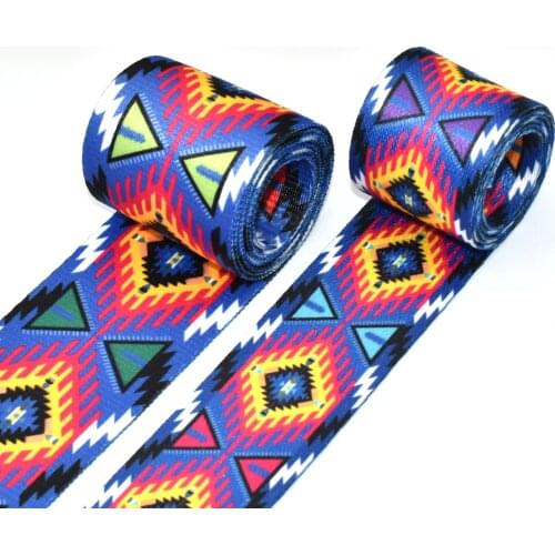 1.5" 2"Striped Webbing Geometric Pattern Webbing Bag Strap Webbing Lanyard Webbing for Sewing Belt Backpack Handbag Dog Leash