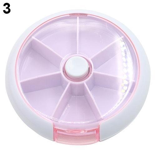 Portable Storage Pills Organizer Round Case Medicine Box Rotating Pill Box Case Splitter Tablet Storage for Outdoor Activities
