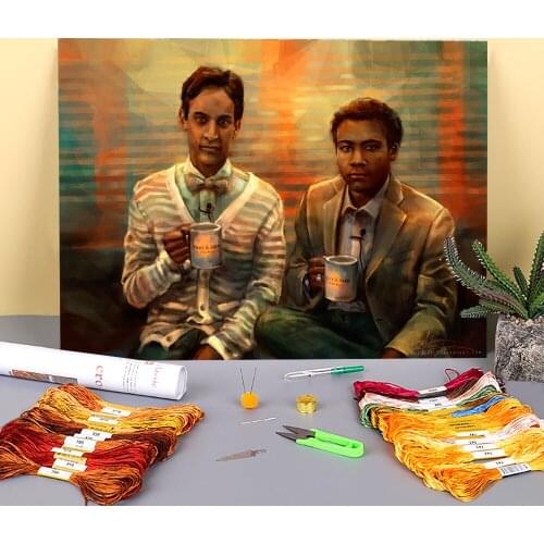 Portrait In The Morning Pre-Printed 11CT Cross Stitch DIY Embroidery Patterns DMC Threads Handicraft Painting Counted