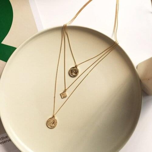 Ydgy simple multi-layer retro geometric figure collarbone chain personality hip hop cool wind necklace trend accessories female