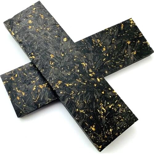 Shred Carbon Fiber-Gold Copper DIY Knife handle Material make knife handle Carbon Fiber Material