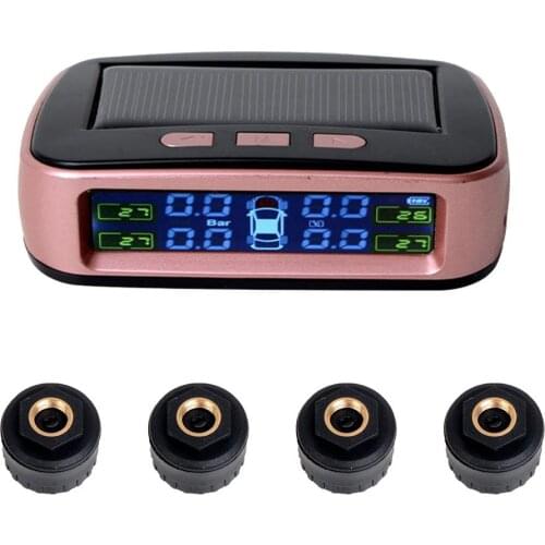 Truck Car Tire Pressure Auto Display Alarm Monitoring System TPMS Solar Charge External Sensor Tire Temperature Alarm Monitor