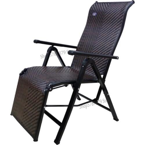 Rattan recliner garden sleeper lunch break nap folding rattan portable beach chair lazy back leisure sandal chair