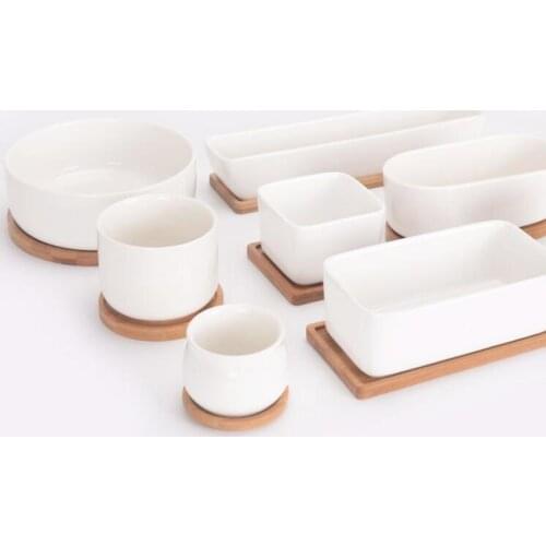 Succulents micro garden Wedding mini Flowerpots square juicy plants vase wood flower pots trays container small bonsai pot