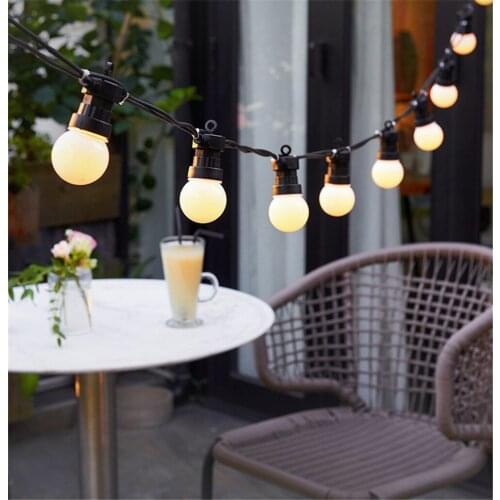 G50 Bulbs 5M 10M Outdoor Fairy String Lights 24V Low Voltage Waterproof Commercial Grade Christmas Garland For Garden Wedding