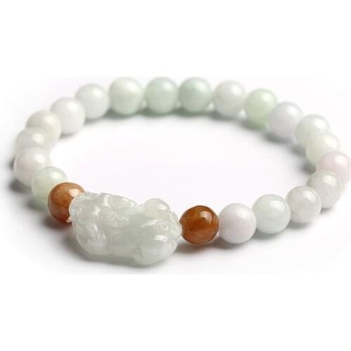 Women Bracelets Bangles AAA Jadeite Emerald Bracelets PIXIU Yellow Round Beads Bracelets Gift for Womens Jade Jewelry