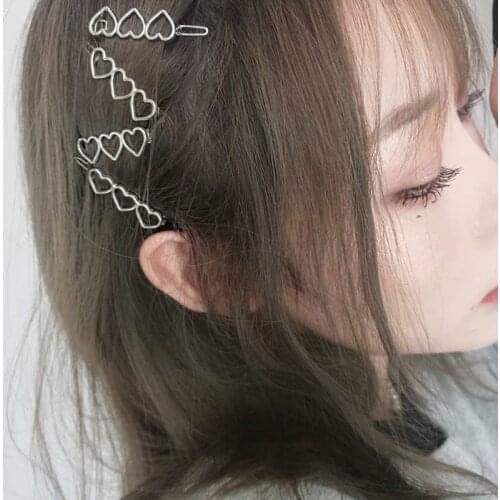 Korean Style Hollow Love Heart Hairpin Barrettes Sweet Hair Clips For Woman Girl Fashion Hair Accessories Styling Tools