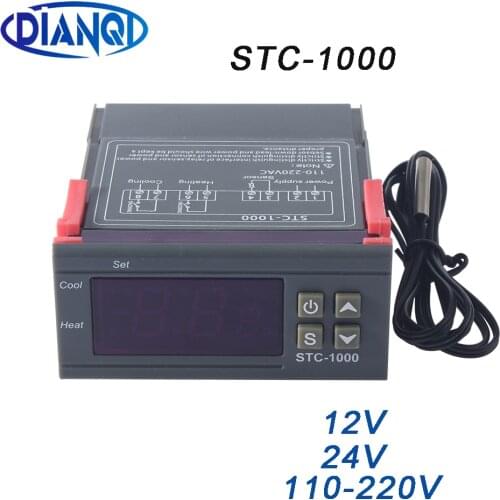 1Pc Digital LCD Temperature Controller Thermostat STC-1000 1m NTC Sensor Thermostat Regulator Heater Cooler Two Relay Output