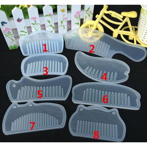 1PCS Silicone Comb Mold 3D Transparent Safe Epoxy UV Resin Clear Mold For Jewelry Making Tools Resin Molds DIY Hand Craft 2020