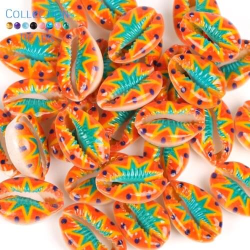 10-20mm Natural Anise Star Seashell Cowrie Conch Loose Spacer Beads Beach DIY for Jewelry Making Sea Shells Bracelet 10Pcs