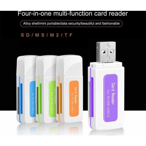 4-in-1 Memory Card Reader USB Card Reader High Speed Micro-SD MMC TF M2 MS Memory Card Reader for Computer Card Reader