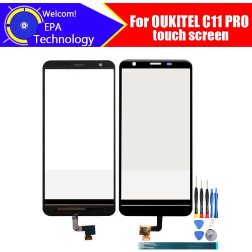 5.45 inch OUKITEL C11 PRO Touch Screen Glass 100% Guarantee Original Glass Panel Touch Screen Glass For OUKITEL C11 PRO