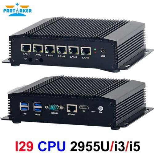 6*LAN 2*COM Mini PC Router 4G support Core i5 8265U i5 4200U i3 4005U i3 6157U Celeron 2955U HD AES-IN DDR3 Industrial Computer