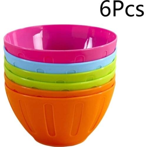 6 Pcs Plastic Bowls Portable Reusable Colorful Seasoning Bowls for Household Kitchen Home Use