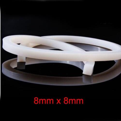 8mm x 8mm High temperature resistant door window white square solid silicone rubber sealing strip weatherstrip