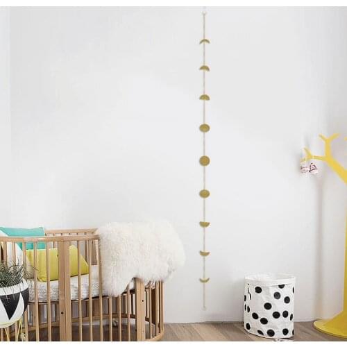 9 pieces of metal alloy moon background wall decoration straight line living room bedroom bedside wall decoration